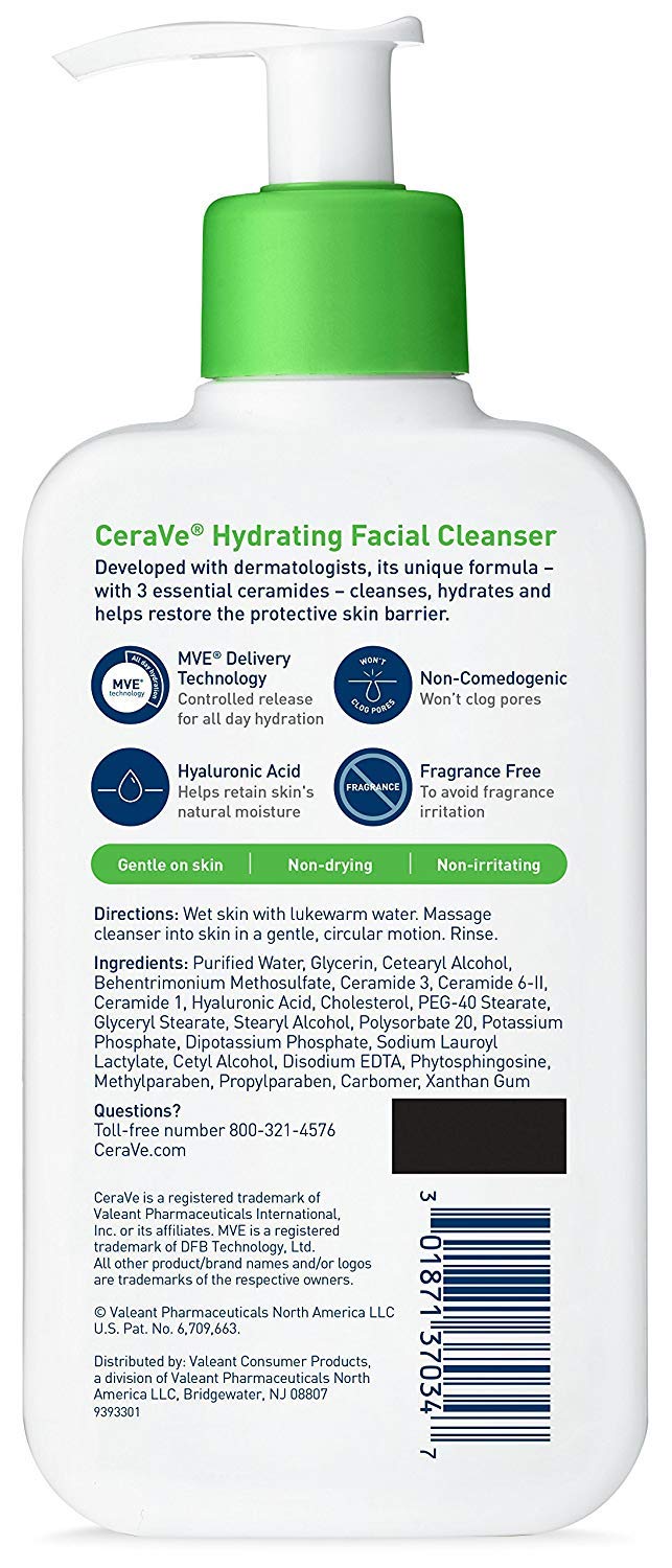 CeraVe Hydrating Cleanser - For Dry To Normal Skin - Net Wt. 8 FL OZ (237 mL)