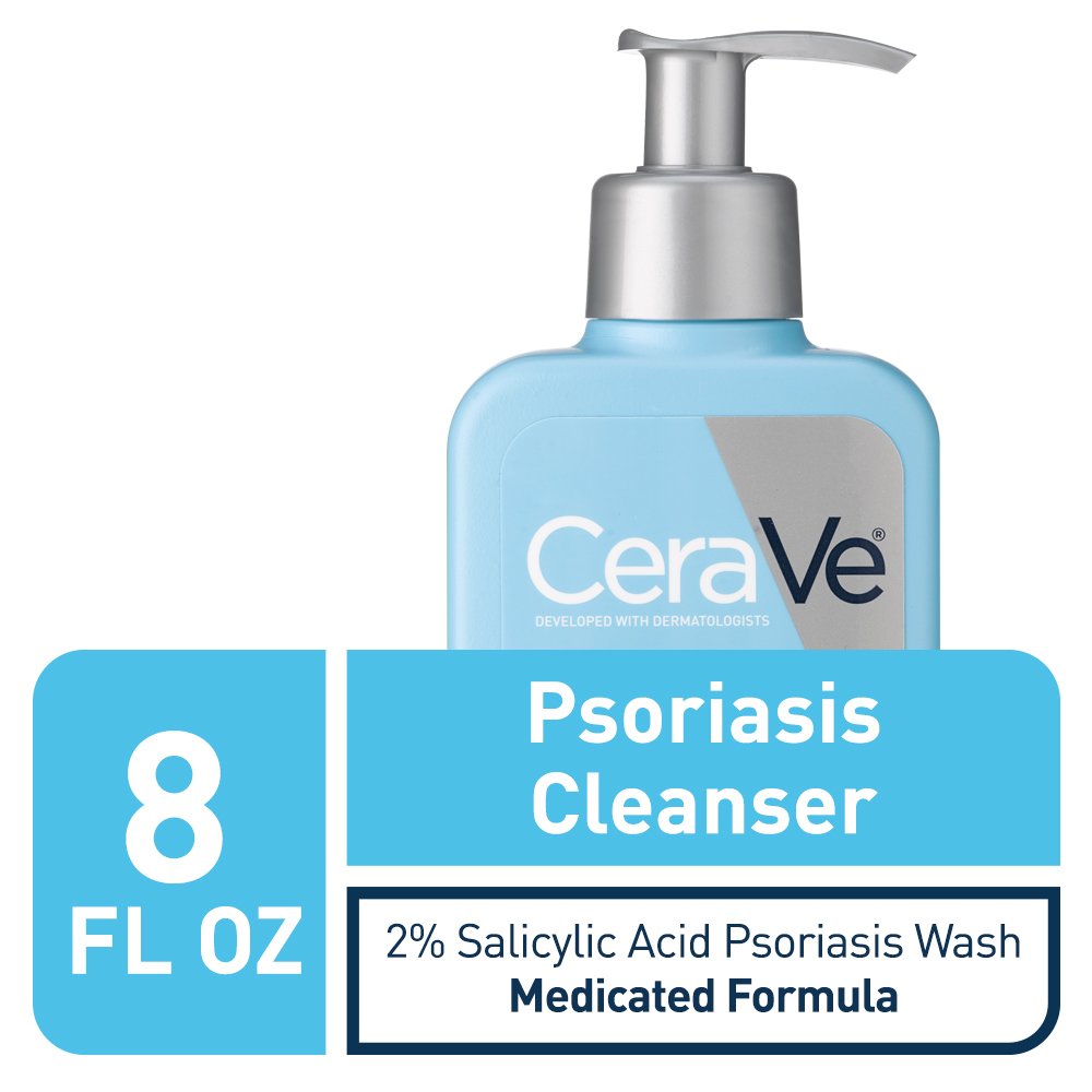 CeraVe Cleanser for Psoriasis Treatment | With Salicylic Acid for Dry Skin Itch Relief & Latic Acid for Exfoliation | Fragrance Free & Allergy Tested